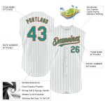 Jersey Baseball Pinstripe Teal White Sleeveless Custom Authentic Orange Jersey Baseball Pinstripe Teal White Sleeveless Custom Authentic Orange