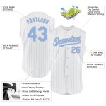 Custom Jersey Blue Sleeveless Gray Authentic Pinstripe White Baseball Light Custom Jersey Blue Sleeveless Gray Authentic Pinstripe White Baseball Light