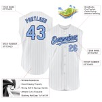 Custom Navy Light Pinstripe Blue Baseball Authentic Sleeveless Jersey White Custom Navy Light Pinstripe Blue Baseball Authentic Sleeveless Jersey White