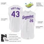 Sleeveless Jersey Gray Pinstripe Authentic White Baseball Purple Custom Sleeveless Jersey Gray Pinstripe Authentic White Baseball Purple Custom