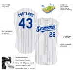 Blue Light White Custom Baseball Pinstripe Jersey Royal Authentic Sleeveless Blue Light White Custom Baseball Pinstripe Jersey Royal Authentic Sleeveless