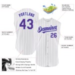 Purple Pinstripe Authentic Sleeveless White Custom Jersey Baseball Blue Light Purple Pinstripe Authentic Sleeveless White Custom Jersey Baseball Blue Light
