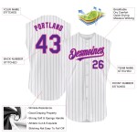 Authentic White Purple Pinstripe Pink Jersey Sleeveless Custom Baseball Authentic White Purple Pinstripe Pink Jersey Sleeveless Custom Baseball