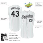 Baseball Black-Gray Authentic Jersey White Custom Sleeveless Pinstripe Teal Baseball Black-Gray Authentic Jersey White Custom Sleeveless Pinstripe Teal