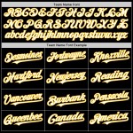 Jersey White Custom Baseball Authentic Sleeveless Gold Black Pinstripe Jersey White Custom Baseball Authentic Sleeveless Gold Black Pinstripe