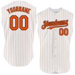Jersey White Custom Pinstripe Sleeveless Baseball Orange Authentic Black Jersey White Custom Pinstripe Sleeveless Baseball Orange Authentic Black