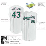 Custom Pink Authentic Baseball Kelly Sleeveless Pinstripe Jersey Green White Custom Pink Authentic Baseball Kelly Sleeveless Pinstripe Jersey Green White