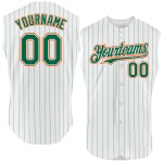 Sleeveless Baseball White Orange Green Jersey Pinstripe Authentic Custom Kelly Sleeveless Baseball White Orange Green Jersey Pinstripe Authentic Custom Kelly