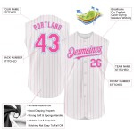 Custom Authentic Pinstripe Blue White Sleeveless Baseball Jersey Pink Light Custom Authentic Pinstripe Blue White Sleeveless Baseball Jersey Pink Light