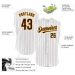 Brown Jersey Gold Custom Sleeveless Pinstripe Authentic White Baseball Brown Jersey Gold Custom Sleeveless Pinstripe Authentic White Baseball