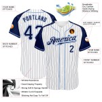White Raglan Navy-Light Pinstripe Jersey Baseball Authentic Blue Custom Sleeves Navy White Raglan Navy-Light Pinstripe Jersey Baseball Authentic Blue Custom Sleeves Navy