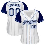 White Raglan Navy-Light Pinstripe Jersey Baseball Authentic Blue Custom Sleeves Navy White Raglan Navy-Light Pinstripe Jersey Baseball Authentic Blue Custom Sleeves Navy