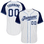 White Raglan Navy-Light Pinstripe Jersey Baseball Authentic Blue Custom Sleeves Navy White Raglan Navy-Light Pinstripe Jersey Baseball Authentic Blue Custom Sleeves Navy